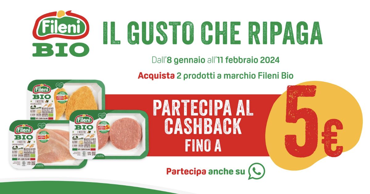 Cashback Fileni Bio Acquista Prodotti E Ottieni Il Di Rimborso