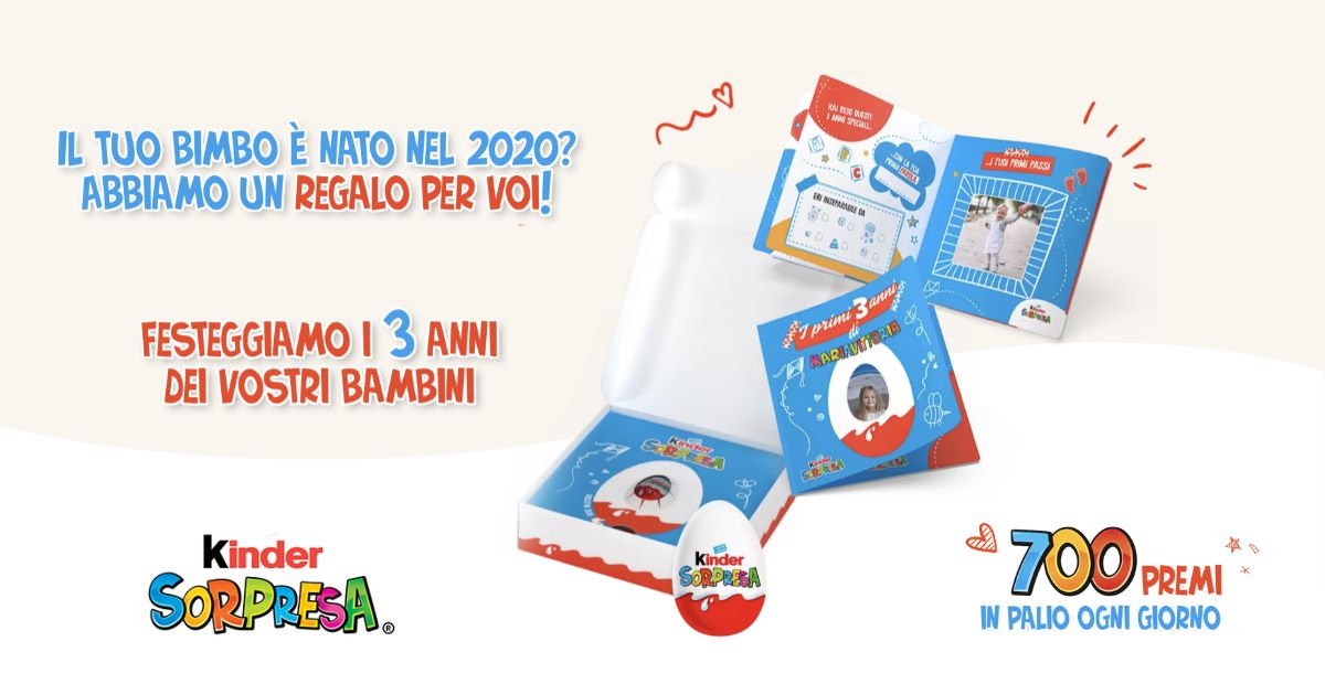 Tuo figlio è nato nel 2020? Ogni giorno Kinder regala 700 box speciali!