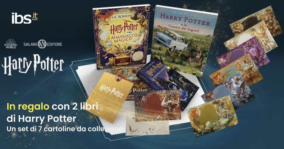 IBS: acquista 2 libri di Harry Potter a marchio Salani e ricevi in omaggio  7 cartoline a tema!